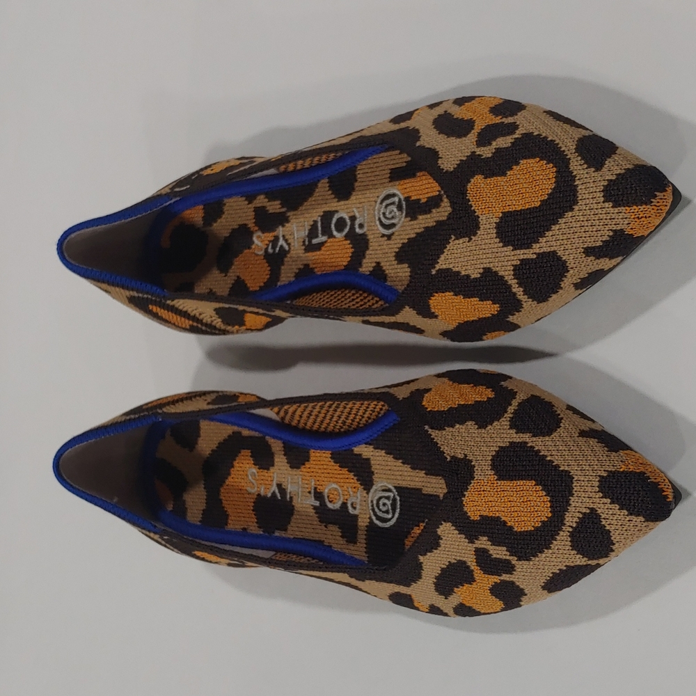 Rothy's Leopard Print Pointed Toe Flats